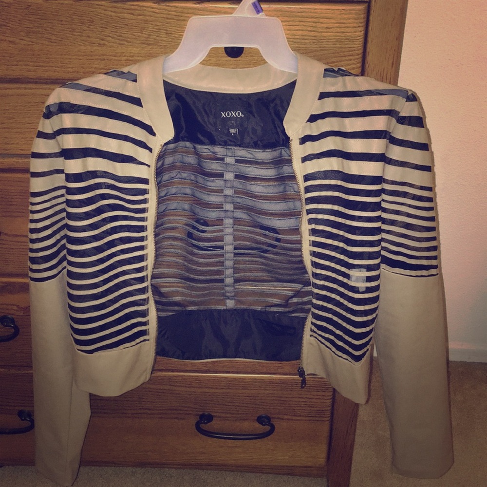 Taupe leather jacket